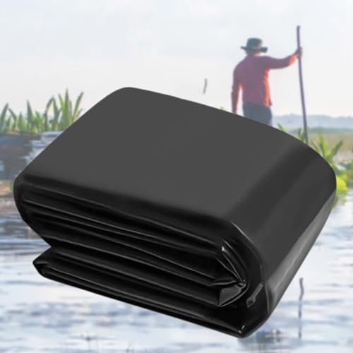 HSHBDDM Teichfolie, 0,12 mm dick, Schwarze HDPE-Teichfolie für Brunnen/Teiche/Fischteiche 7X9m Black