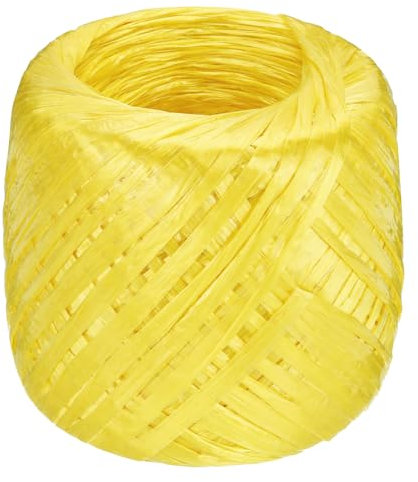 QUARKZMAN Cuerda de Plástico de Poliéster Nailon para Hogar, 25mm/0.98 Pulgadas de Ancho, 550m/1804FT de Longitud, Cuerda de Plástico para Empaquetar, Paquete de 1 (Amarillo)