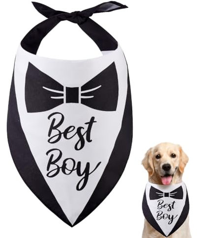 arricraft 1 Stück Haustier Hund Bandana, Verstellbares Dreieckiges Haustier-Bandana Im Gentleman-Stil Mit Smoking- Und Schleifenmuster, Waschbarer Baumwoll-Hundeschal, Lätzchen, Halstuch