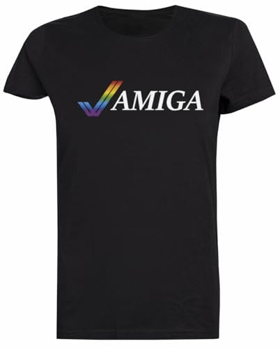 Amiga Illustrated Schwarzes Frauen-T-Stück Kurzarm-T-Shirt