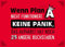 Motivierende Postkarte mit Spruch Wenn Plan A nicht funktioniert: keine Panik, das Alphabet hat noch 25 andere Buchstaben – Rote Karte mit Krone und Ecken Akzenten