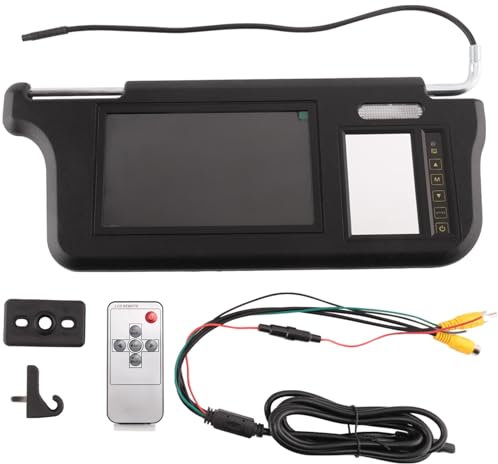 Lisher 7 Pollici Nero Auto Paraluce Retrovisore LCD Monitor 2 Canali Vidéo Accessori