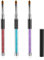 3 Stück Flacher Nagelpinsel UV Gel Nailart Pinsel Gelnägel Pinsel Ombre Nail Pinsel Nagel Malerei Pen mit Strassgriff UV Nailart Gel Stift (Rot Blau Lila)