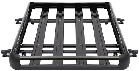 MINRS Aluminium Dachgepäckträger Korb, Dachkorb Auto, Fracht Relingträger Universal Gepäckkorb für Dachbox Auto bis 68kg 127 x 97 cm, Aluminium Dachgepäckträger für SUV-Universalmodelle Geeignet