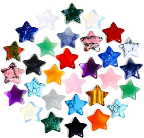 AWARDSEN 20 PCS Sternkristall, Chakra Steine Heilsteine Kristalle Set, Sterne Edelsteine Mehrfarbig Steine Glückssteine Stern Kristall Star Crystal für Reiki Ornamente und Meditation
