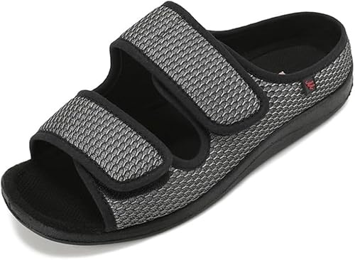 XINCHI Diabetiker Hausschuhe Männer Geschwollene Füße Orthopädische Schuhe | Therapieschuhe Rehaschuhe Ältere Bequem Memory Schaum Gesundheitsschuhe Senioren Schuhe Klettverschluss 38-46 EU
