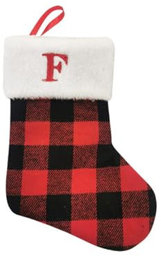 Weihnachtsstrumpf 20 cm Bestickter Nikolausstrumpf Rote Gestrickte Weihnachtssocke Weißem Plüschbündchen Nikolaussocke Weihnachtsdeko für Feiertags Familienparty Dekoration