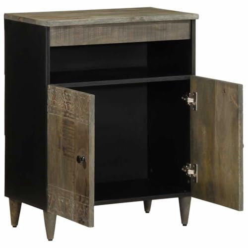 Genérico Wenjingqi 4017817 Anrichte aus Massivholz, mit Griff, 60 x 33 x 75 cm, Schwarz