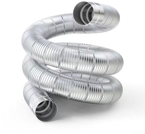 Tubo flessibile in acciaio inossidabile, tubo estensibile per stufe a gas, stufa a legna, tenda da campeggio, diametro 50 mm, lunghezza 0,65-1,5 m