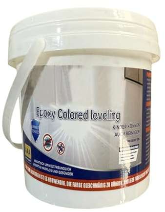 Epoxy Resin Floor Coating, , Glossy Finish, Marble Effect Paint, Non-Slip Waterproof Concrete Tiles for Garages, Basements, Kitchen Worktops, Durable Use