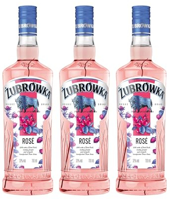 Zubrowka Zubrwoka Rose 30% Vodka mild Polen inkl. FeinWert E-Book (3 x 0.7 l)