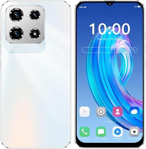 JtQtJ 4G Smartphone Without Contract, 3GB + 32GB/SD to 256GB, Android 12.0 Mobile Phone, 6.3 Inch HD+ Screen, 16MP + 13MP Camera, 5000mAh Big Battery, Dual SIM,GPS,Face ID,OTG (Note30Pro-White)