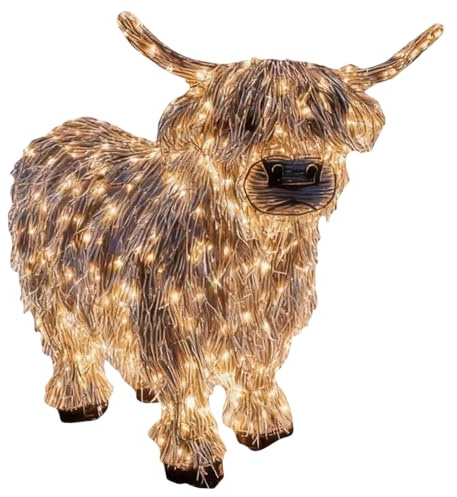 Figurines de Vache | Éclairage LED 28 cm Statue Résine - Décoration Extérieure | Extérieur Ferme Porch Noël Fêtes Décorations Festives