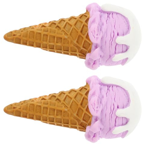 Eiscreme Requisite Kunstharz Eiswaffelmodell für Foto und Laden Display | Eiscreme Requisite aus Kunststoff, Simulierte Waffelform, 2 Stück für Fotorequisite und Schaufenster