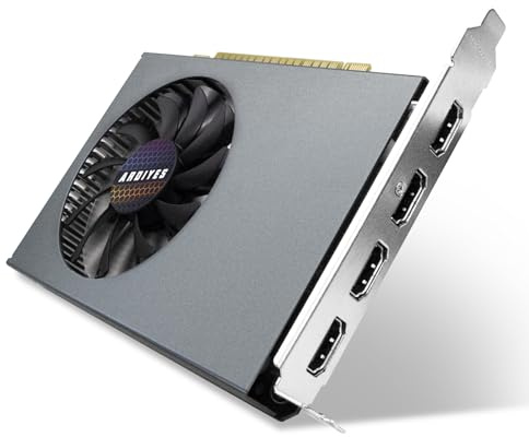 ARDIYES GT 730 4GB GDDR3 GPU 4X HDMI Scheda Grafica, 4 Display Indipendente Configurazione Multi-Monitor, 64-bit DDR3 Scheda Video per Computer PC ITX Single Slot PCI Express