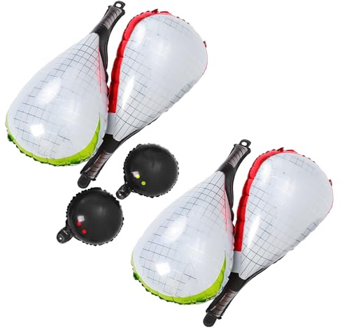 MILISTEN 6 Stück Tennis Partyartikel Folienballons in Squash Schläger Form aus Aluminiumfolie Wiederverwendbar und Leicht Aufblasbar für Kindergeburtstage und Fotorequisiten
