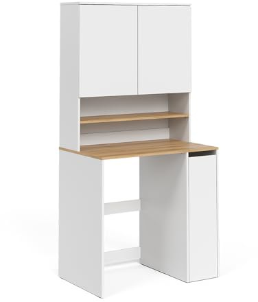 Vicco Waschmaschinenschrank Viktor, Weiß/Artisan-Eiche, 93.6 x 88.2 cm | 2 Teile mit Rollregal