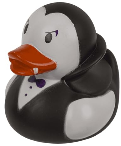 Palleon Vampir Gummiente – Witzige Quietscheente als Geschenk | Ca. 10 cm groß, mit Quietschfunktion – ideal als Partygag, Wichtelgeschenk & Deko für Erwachsene