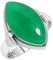 Jeweloporium 925 Silber Ringe für Damen Größe 50(15.9) Echt Grüner Onyx mit Stein Jahrgang Silber Ringe Weihnachten - Geschenk Solitär Schmuck