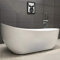 DaiMeng Modern Eigenständige Badewanne Weiß Acryl Hoher Rücken Großer Raum Badewanne mit Wasserhahn Duschkopf Wasserventil,151 * 73 * 75cm