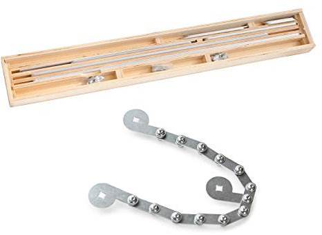 BAUTEC Winkelschablone » Set mit 13 Aluschienen + Rundungselement im Holzkoffer » Treppen-Schablone » Treppenlehre » Winkelmesser