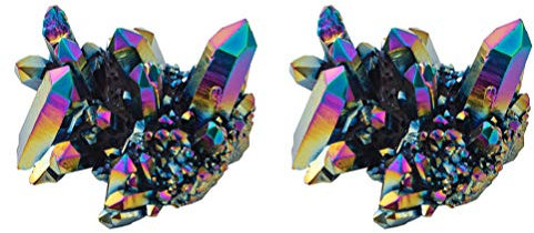 EXCEART NatüRlicher Regenbogen Kristall Cluster 2 StüCk – Dekoration FüR Zuhause, Feng Shui, Aquarium, Bastelarbeiten Und Geschenke 4,5 X 3,5 X 3 cm