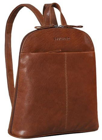 STILORD 'Olivia' City Rucksack Damen Leder Daypack kleiner Lederrucksack Rucksackhandtasche zum Ausgehen für 9,7 Zoll iPads und 10,1 Zoll Tablets echtes Leder, Farbe:maraska - braun
