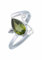 mantraroma Damen Ring Silber mit Stein Peridot Edelstein grün schlicht groß modern