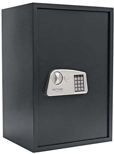Rottner Möbeltresor Jupiter 5 Elektronikschloss mechanische Notöffnung anthrazit BxHxT 45x67x36 cm herausnehmbarer Fachboden Filzeinlage inkl. Befestigungsmaterial