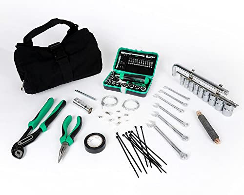 MOTO NOSTRA Werkzeugtasche braun mit Werkzeug universal kompatibel für Vespa VNB, VBB, Rally, Sprint, Lambretta, Scooter, Roller