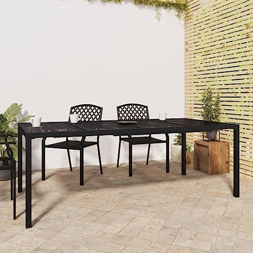 ZEYUAN Gartentisch Anthrazit 200x100x72 cm Stahl Terrassentisch, Esstisch Garten, Balkontisch, Gartenesstisch, Gartenmöbel, Partytisch, 362747