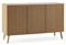 HOMN LIVING Buffet Lluvia à 3 Portes, Couleur chêne, 120 cm (Largeur) 40 cm (Profondeur) 76 cm (Hauteur)