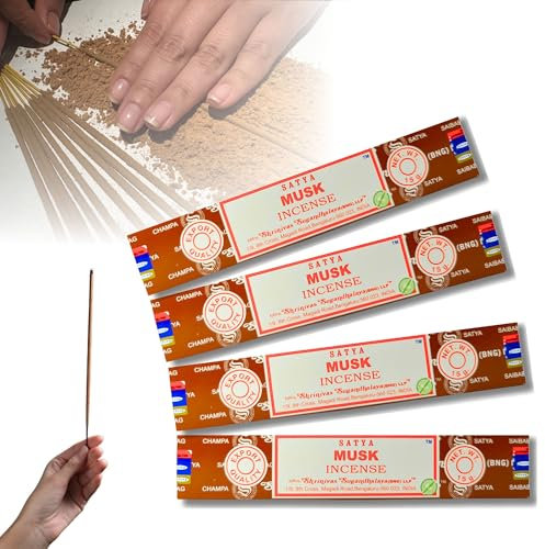 4X Räucherstäbchen Set Original Satya Verschiedene Düfte | Räucherwerk (Moschus)