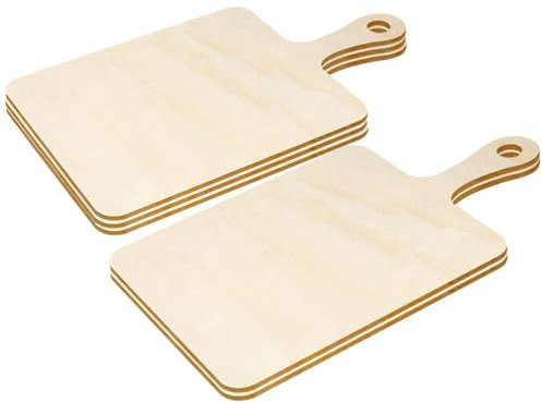 TEHAUX 5 Pezzi Mini Tagliere In Legno Artigianale Con Manico Tagliere In Legno Rettangolo Incompiuto Taglieri Per Salumi Mini Tagliere Per Formaggi Paddle Per Natale Fai Da Te Per