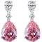 AOWVUTS Pendientes Mujer, Rose Cristal Pendientes Colgantes, Hipoalergenicos Circonita Plata Vintage Pendientes de Gota, Brillante Aretes Joyería Pendientes para Mujeres y Niñas Novia (rosa)
