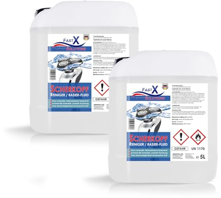 Scherkopfreiniger 2x5 Liter – Effektive Reinigung & Pflege für Scherköpfe und Rasierapparate, Verlängert Lebensdauer (2x5 Liter)