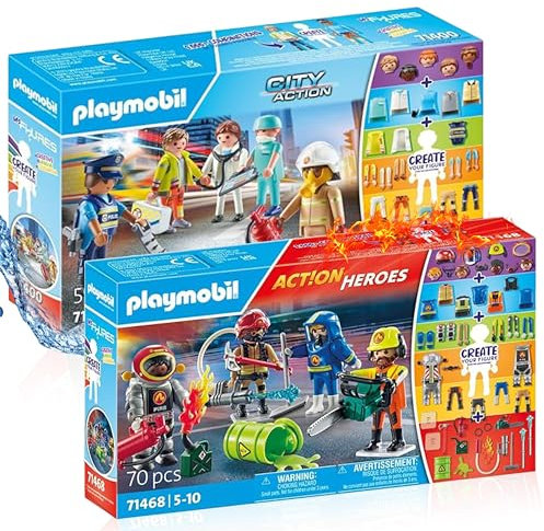 PLAYMOBIL My Figures: Rescue und Feuerwehr Sets! Ideal für abenteuerlustige Kinder, die ihre eigenen Rettungsmissionen erleben möchten