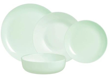Luminarc Diwali Paradise Vajilla Opal Azul con Ensaladera 19 Piezas - 6 Personas Opal Apto Microondas Apto Frigorífico Ecológico
