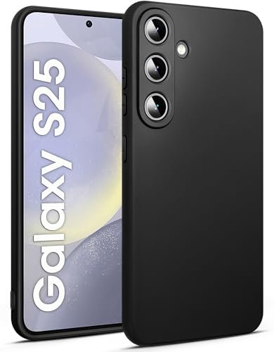 BENNALD Hülle für Samsung Galaxy S25, Extrem Dünn Handyhülle Weiche TPU Stoßfest Kratzfest Schutzhülle Case, Matt Schwarz