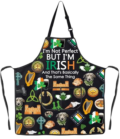 MYSOMY Irish Kitchen Apron Ireland Chef Gifts Irish Cooking Apron Irish Blessing Gifts Ireland Apron