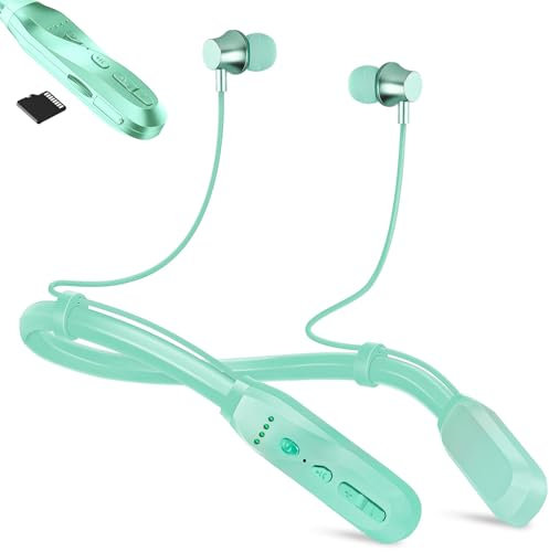Hifireelf Neckband Headphones Wireless Bluetooth 5.3 Sports Neckband Earbuds with 20Hrs Ultra-Long Playtime, IPX5 Waterproof Sports Earphones with Mic for Indoor, Outdoor, Gym, Running, Work (Green)