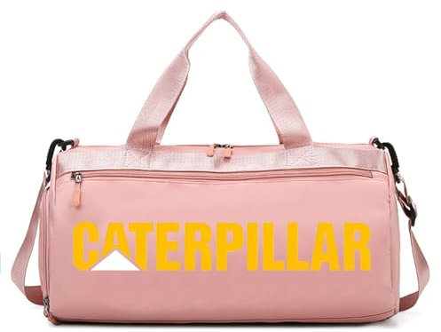 Sporttasche Reisetasche Ca.TER-Pillar, Wasserdicht Und Verschleißfest, Trainingstasche, Turntasche, Multifunktionale Reisetasche für Männer und Frau(Pink)