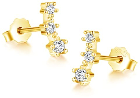 Loutade Ohrstecker Silber 925, Hypoallergene 925 Sterling Silber Ohrstecker | AAAAA Cubic Zirkonia Kleine Funkelnd Zirkonia Knorpel Schlafen Ohrringe Silber 925 Geschenke für Damen Frauen Freundin