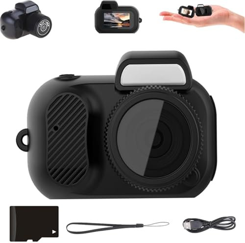 Zoomu Mini Camera Keychain, 2025 New Tiny Nostalgic Camera,1080p Small Body Mini Keychain Cameras with Screen Photo/Video, With 8 Built-In Filters and Memory Card for Outdoor Hiking Sports Use(128GB)