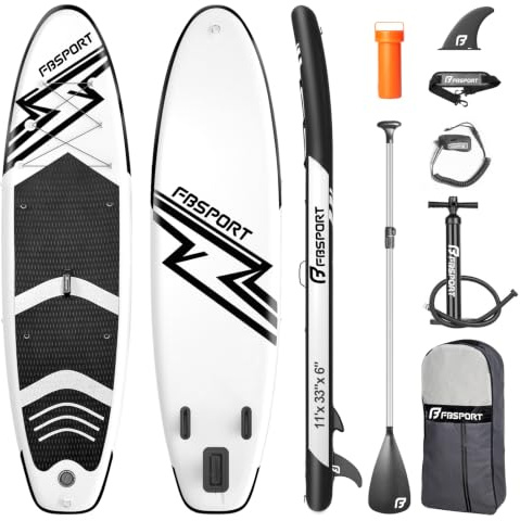 FBSPORT Inflatable Stand Up Paddle Boards,SUP Board,6 Thick Stand Up Paddle Boarding,Paddling Board for Youth & Adult,Surfboard,SUP with Adjustable Paddle/Backpack/Pump/Removable Fin
