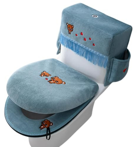 Toilet Seat Cover Set Universal Soft Comfortable Mat with Zipper