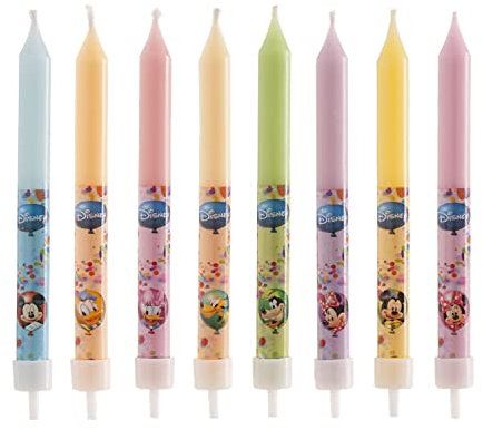 Dekora - Velas de Cumpleaños Infantiles de Mickey y sus amigos Disney de 9 cm - 8 unidades