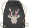 Shirtracer Turnbeutel Rucksack - Kompatibel mit Oktoberfest Tasche - Süßer Hirsch - Frühlingstiere - Unisize - Dunkelgrau - sportbeutel kindergarten trachtentaschen bayrisch rehe beutel