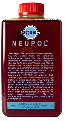 Neupol Hell Classic Holzöl [500ml] Pflegeöl für Holzmöbel Innen Parkett Öl Holzöl farblos Echtholz Furnier Möbelpolitur Holz Holz Öl