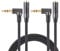 CableCreation 3.5mm Aux Extension, Right Angle Male to Female Audio Stereo Cable,Jack HiFi Cable with Silver-Plating Copper Compatible with Phones, Echo-Dot, PS4 Headset, Black [2-Pack 6FT/180CM]